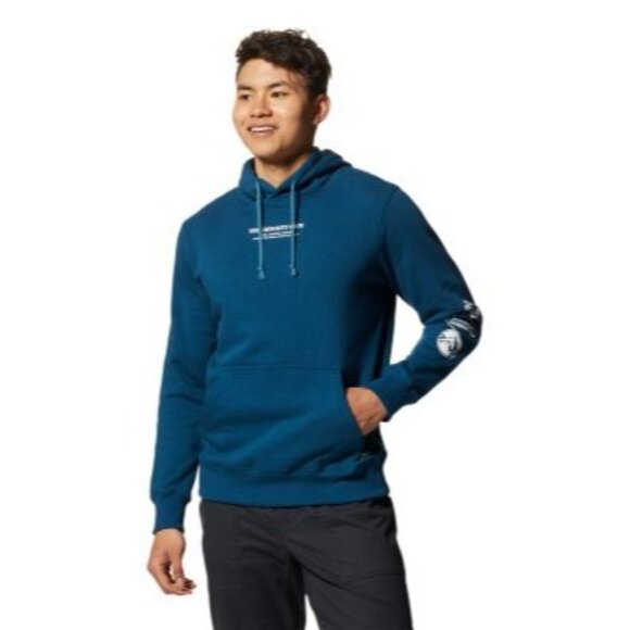 Mountain Hardwear Men’s Mighty Five Pullover Hoody Caspian XL Blue Cotton Blend - Picture 2 of 9